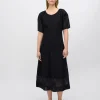 Minimum Dresses | Alice midi dress in broderie anglaise 4258 - Black