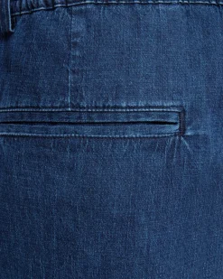 Minimum Shorts | Atlas denim and linen blend shorts 4239 - Sky Captain SkyCaptain