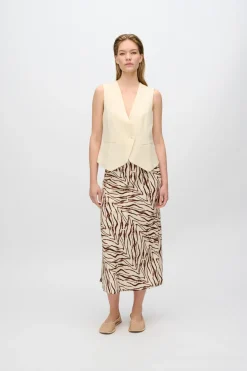 Minimum Skirts | Beryls linen blend midi skirt 4263 - Sandstorm