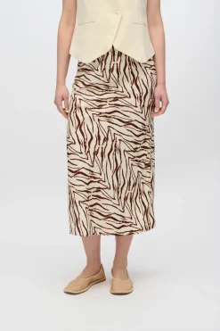 Minimum Skirts | Beryls linen blend midi skirt 4263 - Sandstorm