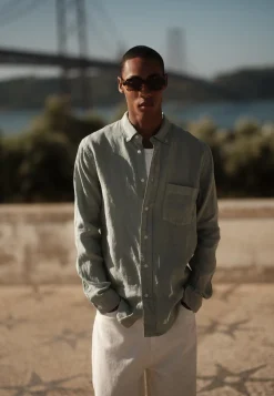 Minimum Shirts | Colt long sleeved reg linen shirt 4115 - Gray Mist GrayMist