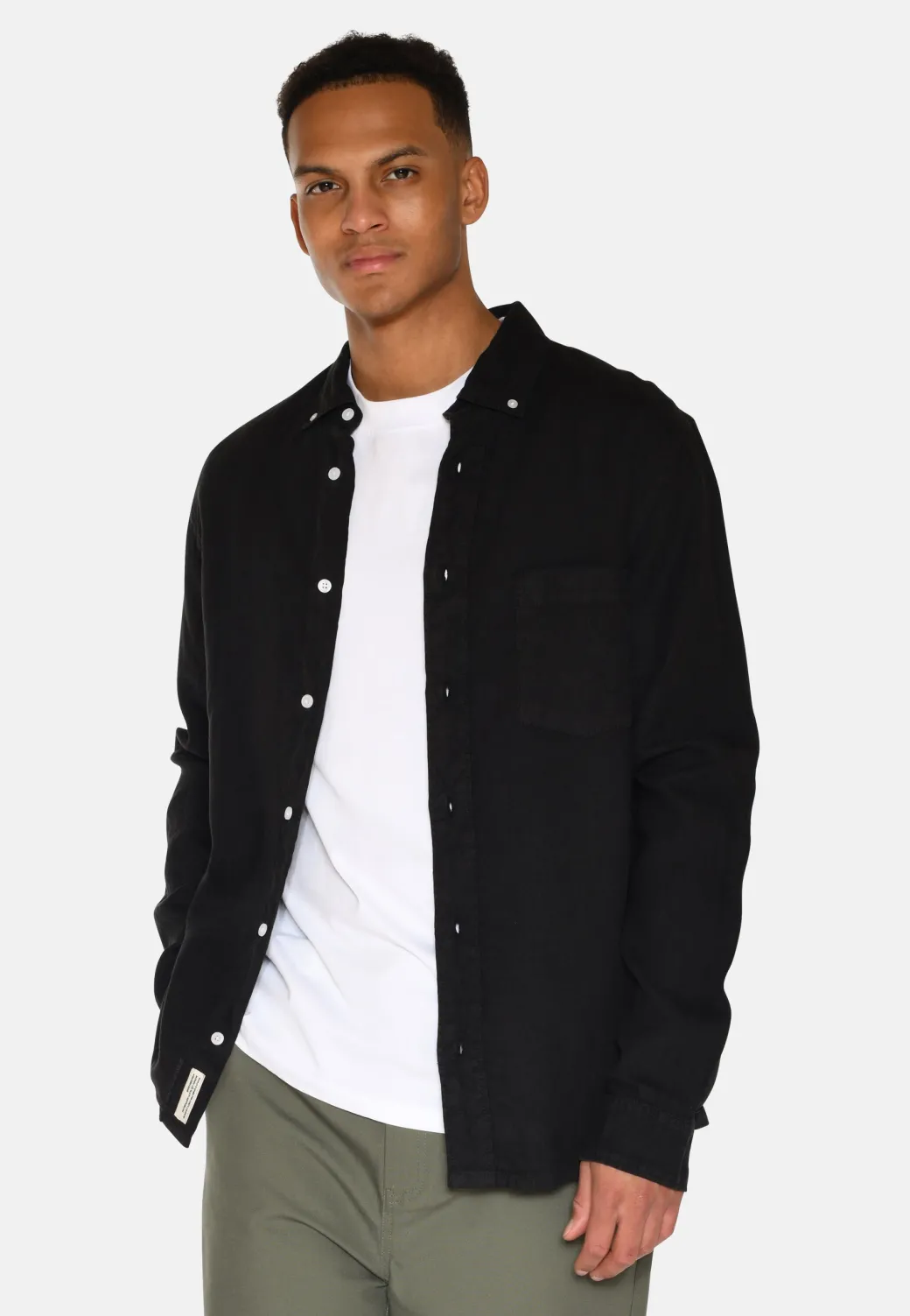 Minimum Shirts | Colt long sleeved reg linen shirt 4115 - Caviar