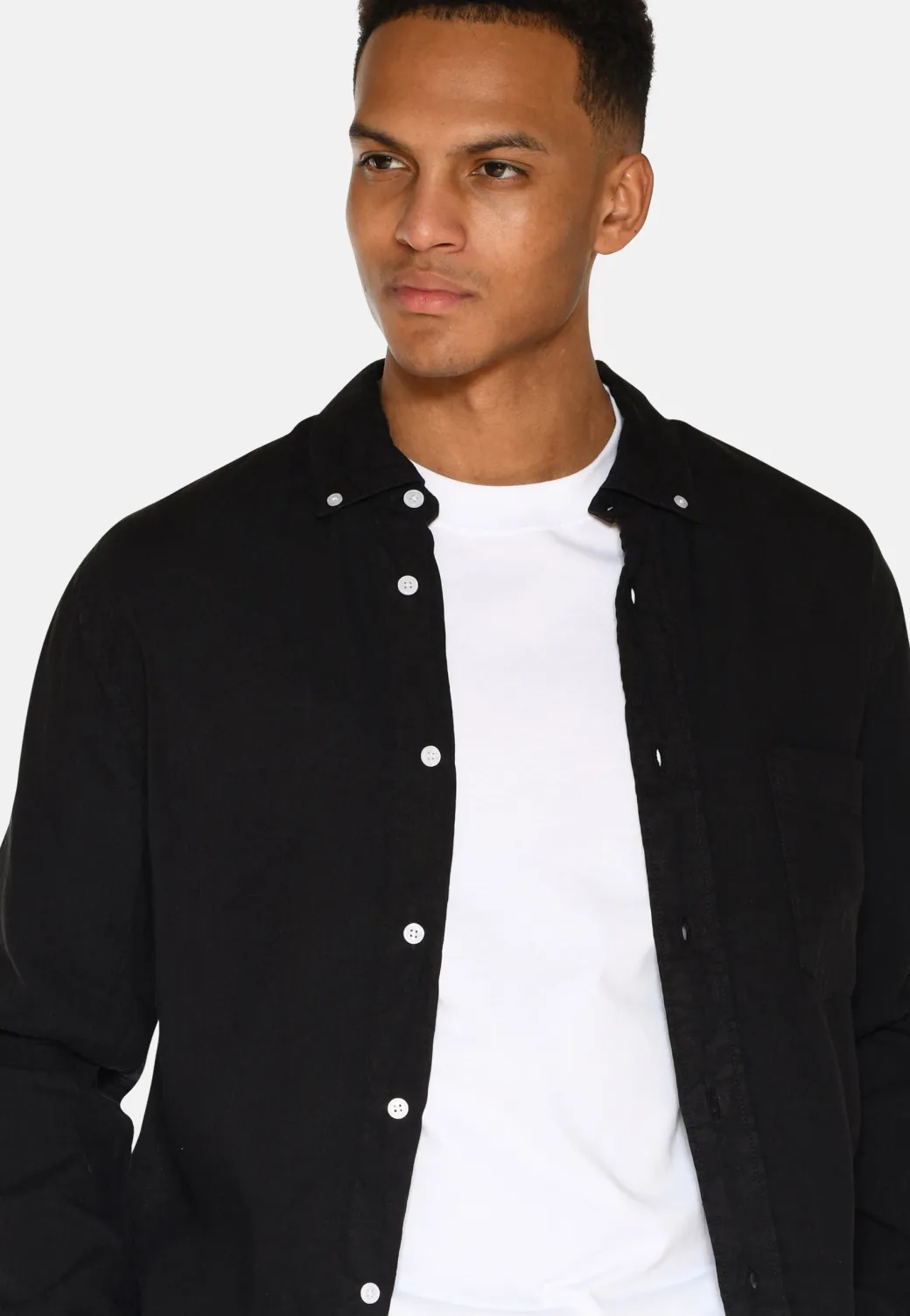 Minimum Shirts | Colt long sleeved reg linen shirt 4115 - Caviar