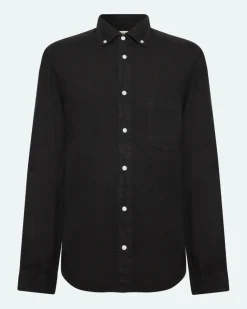 Minimum Shirts | Colt long sleeved reg linen shirt 4115 - Caviar