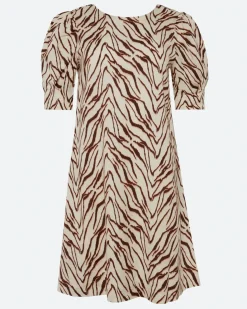 Minimum Dresses | Dalia a-line linen blend dress 4263 - Sandstorm