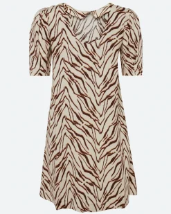 Minimum Dresses | Dalia a-line linen blend dress 4263 - Sandstorm