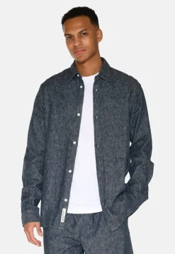 Minimum Shirts | Douglas linen denim shirt 4128 - Sky Captain SkyCaptain