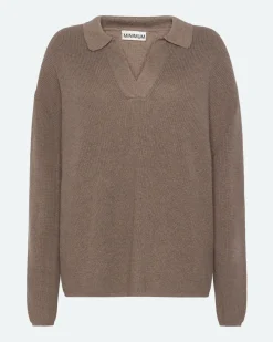 Minimum Knits | Ella polo jumper 4153 - Shitake