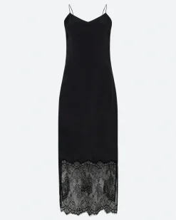 Minimum Dresses | Elly midi dress with lace 4257 - Black
