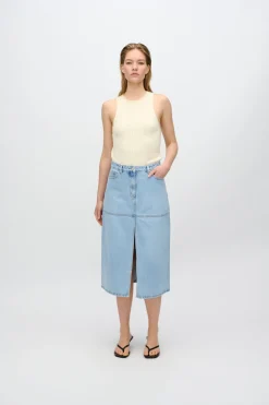 Minimum Skirts | Erin denim midi skirt 4282 - Light Blue LightBlue