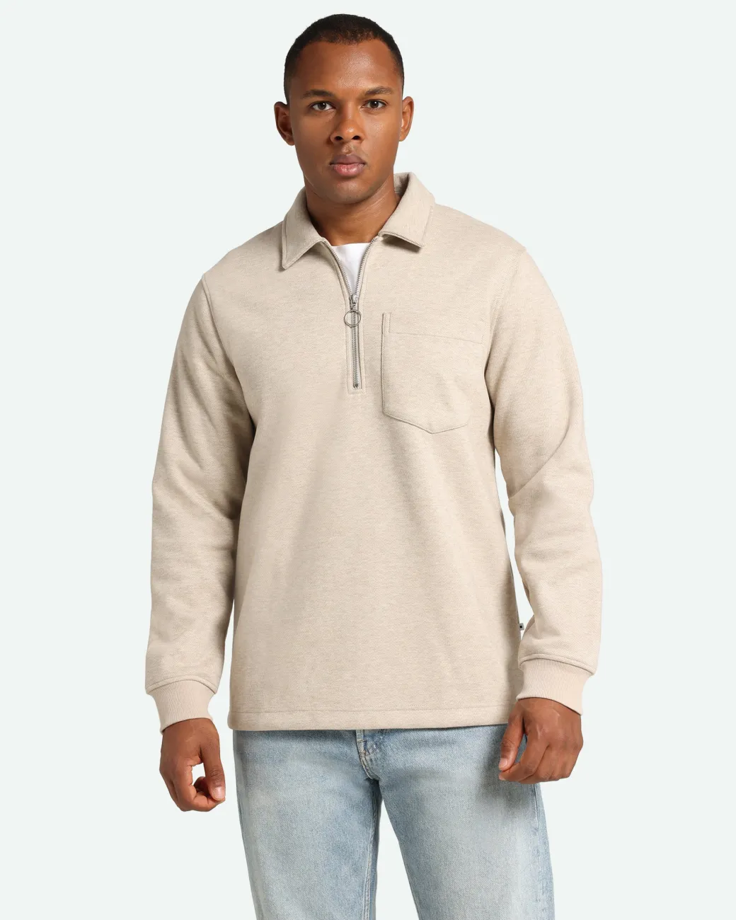 Minimum Sweatshirts | Falcon Reg Halfzip 3913 Sweat - Silver Cloud SilverCloud