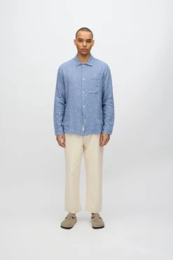Minimum Shirts | Francis long sleeved shirt in linen blend 4236 - Angel Falls AngelFalls