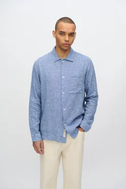 Minimum Shirts | Francis long sleeved shirt in linen blend 4236 - Angel Falls AngelFalls