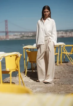 Minimum Pants | Gunli dressed pants with tie-detail 4191 - Brown Rice BrownRice