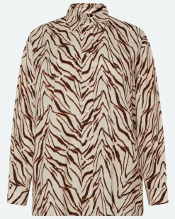 Minimum Shirts | Harper long sleeved linen blend shirt 4263 - Sandstorm