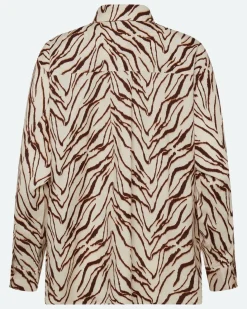 Minimum Shirts | Harper long sleeved linen blend shirt 4263 - Sandstorm