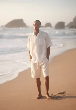 Minimum Shirts | Hayden short sleeved linen shirt 4115 - Coco Milk CocoMilk