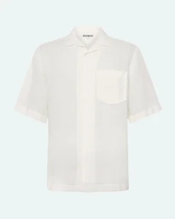 Minimum Shirts | Hayden short sleeved linen shirt 4115 - Coco Milk CocoMilk