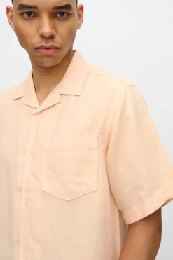 Minimum Shirts | Hayden short sleeved linen shirt 4115 - Creme De Peche CremeDePeche
