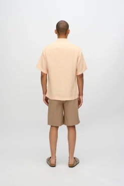 Minimum Shirts | Hayden short sleeved linen shirt 4115 - Creme De Peche CremeDePeche