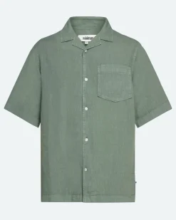 Minimum Shirts | Hayden short sleeved linen shirt 4115 - Iceberg Green IcebergGreen