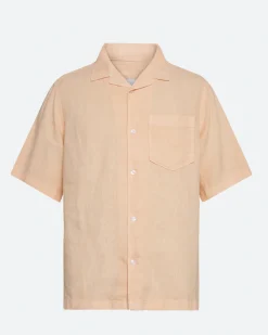 Minimum Shirts | Hayden short sleeved linen shirt 4115 - Creme De Peche CremeDePeche
