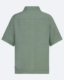 Minimum Shirts | Hayden short sleeved linen shirt 4115 - Iceberg Green IcebergGreen