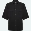 Minimum Shirts | Lando short sleeved linen shirt 4115 - Caviar