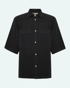 Minimum Shirts | Lando short sleeved linen shirt 4115 - Caviar