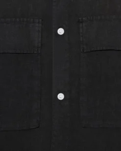 Minimum Shirts | Lando short sleeved linen shirt 4115 - Caviar