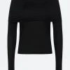 Minimum Blouses | Lena off shoulder t-shirt 4158 - Black Ink BlackInk