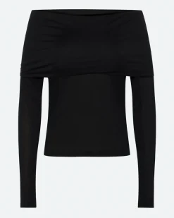 Minimum Blouses | Lena off shoulder t-shirt 4158 - Black Ink BlackInk