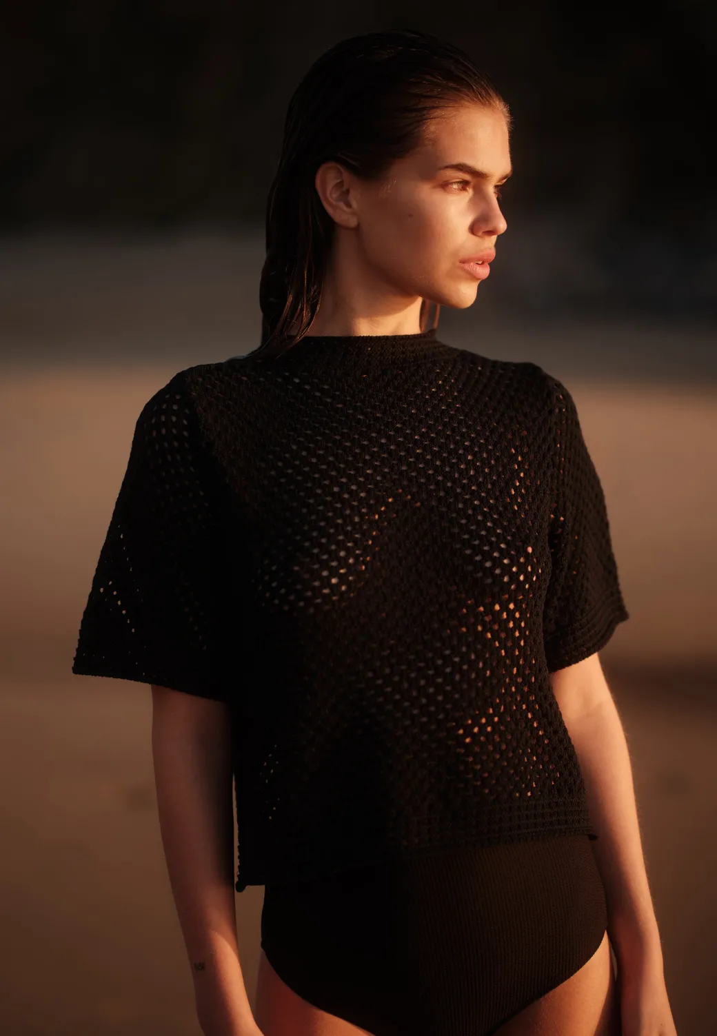 Minimum Knits | Lily crochet t-shirt 4119 - Black