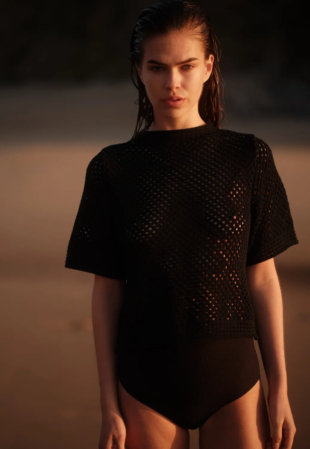 Minimum Knits | Lily crochet t-shirt 4119 - Black