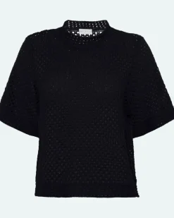 Minimum Knits | Lily crochet t-shirt 4119 - Black