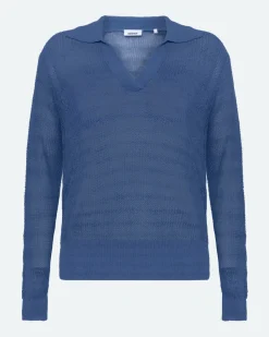 Minimum Knits | Lineas polo jumper 3056 - Blue Horizon BlueHorizon