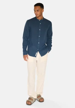 Minimum Shirts | Mando long sleeved linen shirt 4115 - Blue Ashes BlueAshes