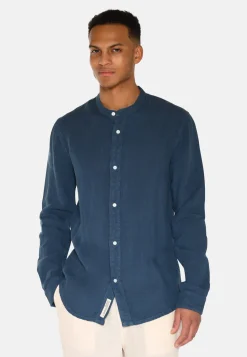 Minimum Shirts | Mando long sleeved linen shirt 4115 - Blue Ashes BlueAshes