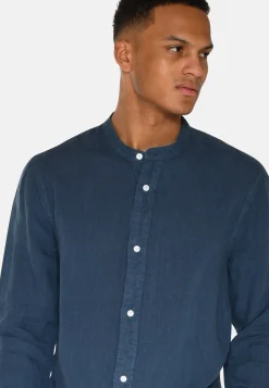 Minimum Shirts | Mando long sleeved linen shirt 4115 - Blue Ashes BlueAshes