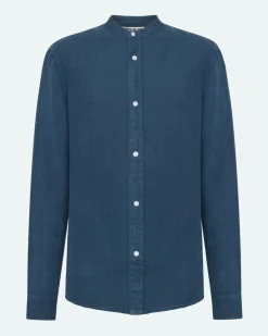 Minimum Shirts | Mando long sleeved linen shirt 4115 - Blue Ashes BlueAshes