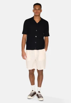 Minimum Knitwear | Mason crochet polo shirt 4177 - Black