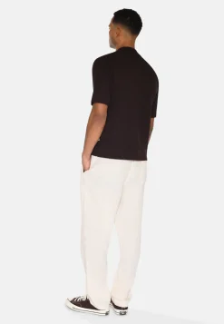 Minimum Knitwear | Mason crochet polo shirt 4177 - Demitasse