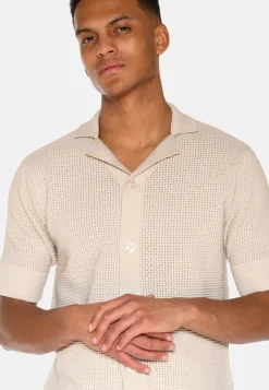 Minimum Knitwear | Mason crochet polo shirt 4177 - Rainy Day RainyDay