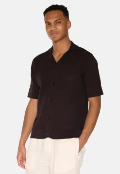 Minimum Knitwear | Mason crochet polo shirt 4177 - Demitasse