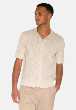 Minimum Knitwear | Mason crochet polo shirt 4177 - Rainy Day RainyDay