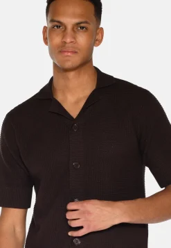 Minimum Knitwear | Mason crochet polo shirt 4177 - Demitasse