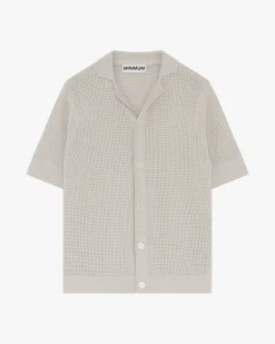 Minimum Knitwear | Mason crochet polo shirt 4177 - Rainy Day RainyDay