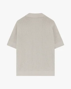 Minimum Knitwear | Mason crochet polo shirt 4177 - Rainy Day RainyDay