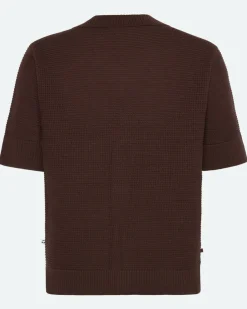 Minimum Knitwear | Mason crochet polo shirt 4177 - Demitasse