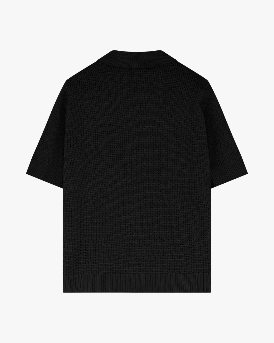 Minimum Knitwear | Mason crochet polo shirt 4177 - Black
